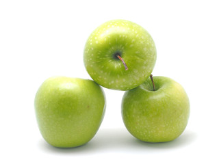 green apple on a white background