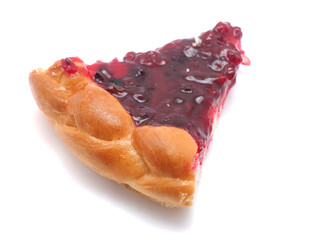 berry tart on a white background
