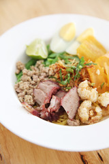 Thai food Tom yum noodle in Thai style