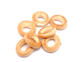 Crackers on a white background