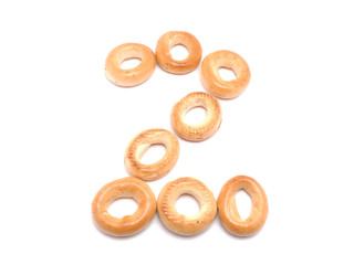 figures from crackers on a white background