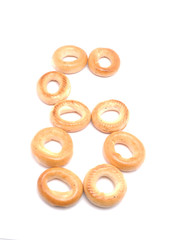 Fototapeta premium figures from crackers on a white background