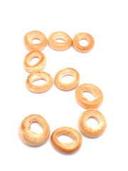 figures from crackers on a white background