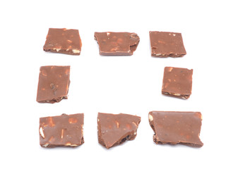 chocolate on a white background