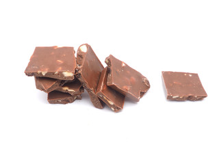 chocolate on a white background