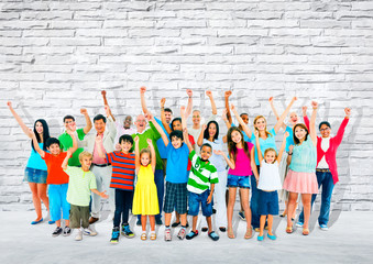 Fototapeta premium Community Togetherness Children Multiethnic Cheerful Happiness C