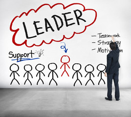 Leader Support Teamwork Strategy Motivation Concept