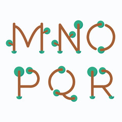 Tree Font ,Ecology font from M to R.