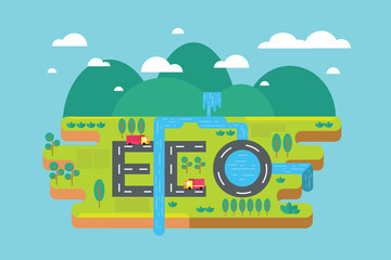 Ecology background,green earth concept ,infographics.