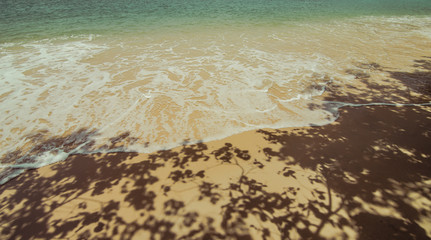 Nice beach with sea foam background