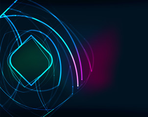 Glowing elements in dark space