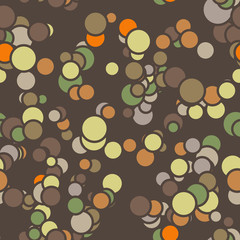 Vector seamless pattern of colored circles with contours