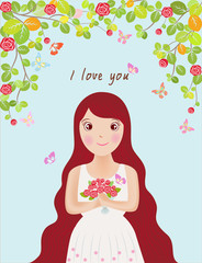 woman in love vector illustration