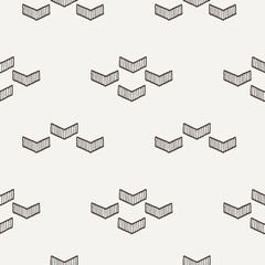 Vector seamless texture of hand-drawn arrows or chevrons