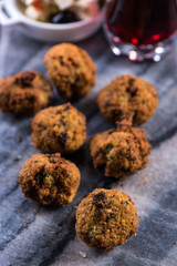 falafels on serving board