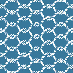 Seamless nautical rope pattern - 87497308