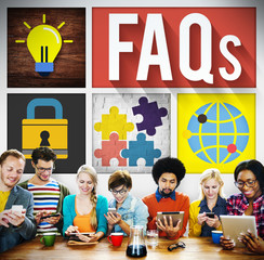 FAQs Guidance Answers Questions Feedback Concept