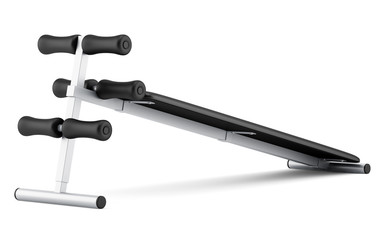 abdominal gym bench isolated on white background