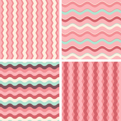 Vector seamless tiling patterns - geometric waves