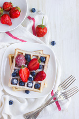 belgian waffles with fresh berries