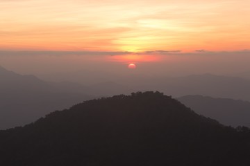 sunrise in the mountains landscape