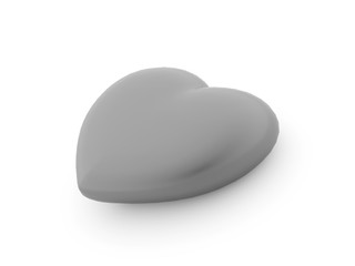 A silver heart isolated