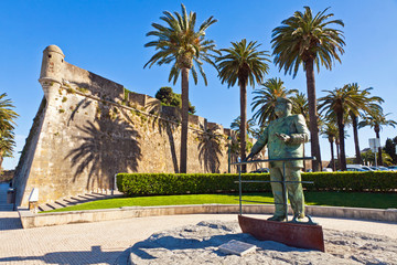 Statue of Dom Carlos I, King of Portugal, Cascais, Portugal - obrazy, fototapety, plakaty