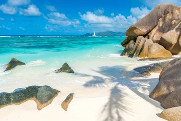 Crédence de cuisine en verre imprimé Anse Source D'Agent, île de La Digue, Seychelles Anse Source d'Argent - Beach on island La Digue in Seychelles