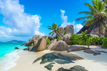 Photo sur Plexiglas Anse Source D'Agent, île de La Digue, Seychelles Anse Source d'Argent - Beach on island La Digue in Seychelles