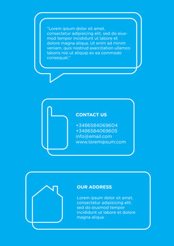 Web Design Line Temlates Vector | Quote, dialog, address, phone.