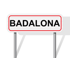 Welcome to Badalona Spain road sign vector