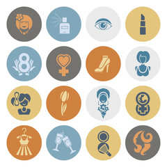 Womans Day Icon Set