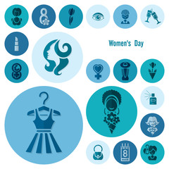 Womans Day Icon Set