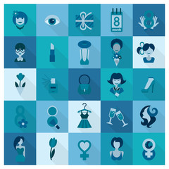 Womans Day Icon Set