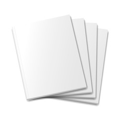 Blank covers mockup magazine template on white background