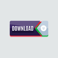 Colorful download web button. Modern flat design.