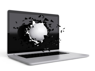 volleyball destroy laptop