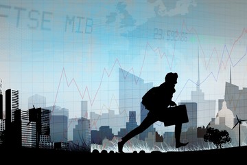 Composite image of businessman silhouette