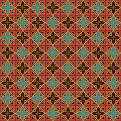 Seamless pattern. Decoration for wallpaper, fabrics, tiles and mosaics. Floral elements, ornate background. Editable vector file.