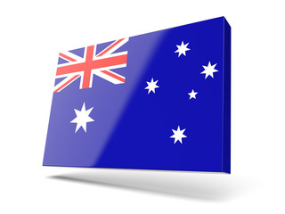 Obraz na płótnie Canvas Square icon with flag of australia