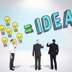 Composite image of business team writing