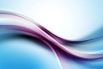 Abstract Blue Purple Waves Art Composition Background