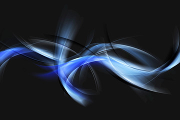 Blue Abstract Waves Art Composition Background