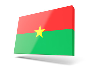 Square icon with flag of burkina faso