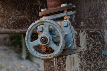 Old water valve. Stock image macro.