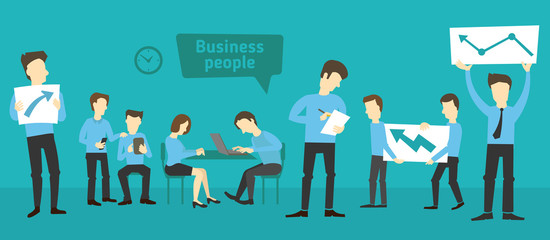 Office startup company people working