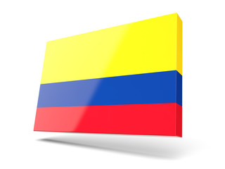 Square icon with flag of colombia