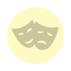 two icons of all sorts of emotions masks. joy and sadness in the