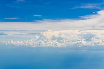 Blue sky background with tiny clouds