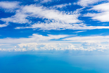Fototapeta premium Blue sky background with tiny clouds